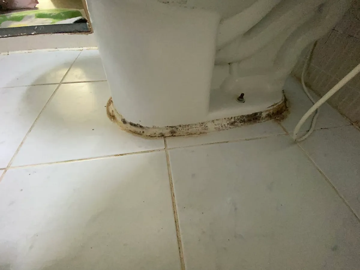 변기 둘레 실리콘 재시공 시공 전